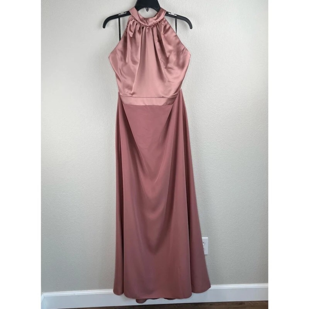 Primark Halter Neck Satin Maxi Dress in Dusty Rose